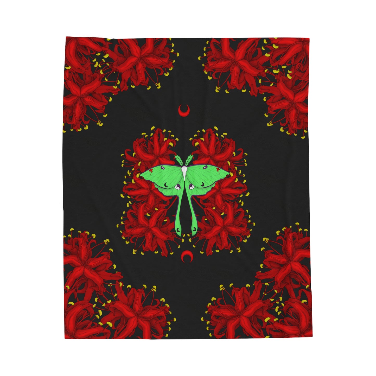 Lunar Moth Velveteen Plush Blanket