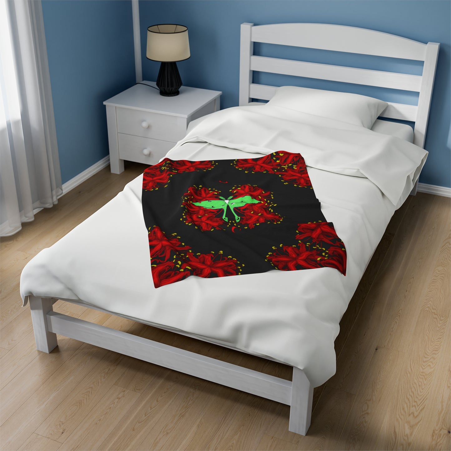 Lunar Moth Velveteen Plush Blanket