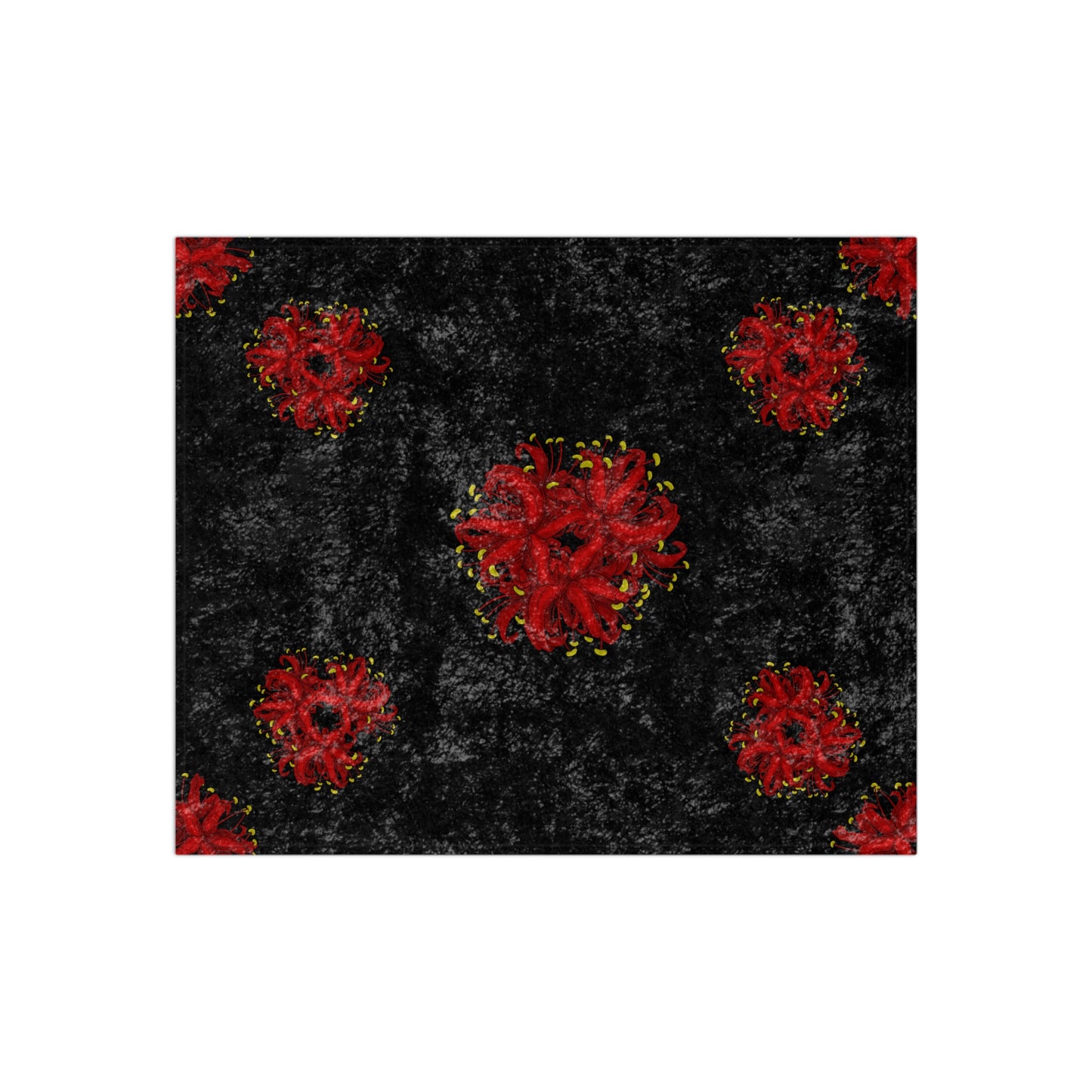 Spider Lily Crushed Velvet Blanket