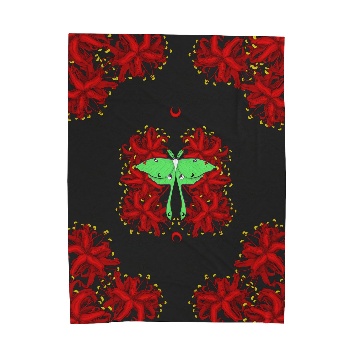 Lunar Moth Velveteen Plush Blanket