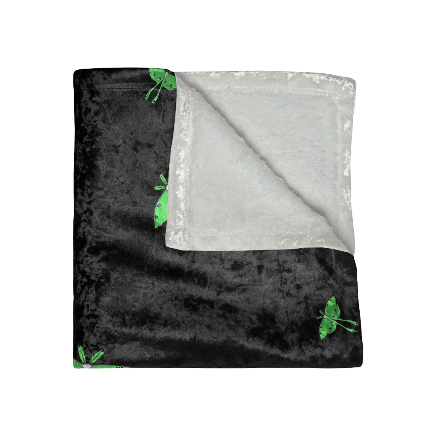 Lunar Moth V2 Crushed Velvet Blanket
