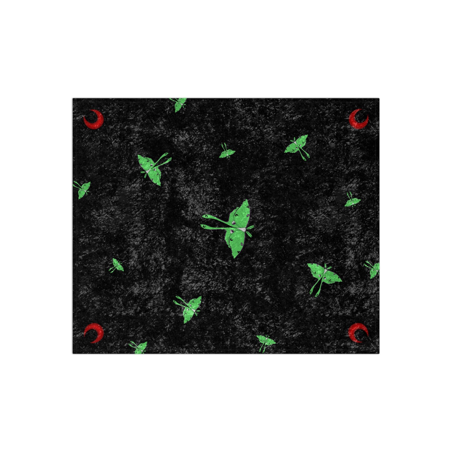 Lunar Moth V2 Crushed Velvet Blanket