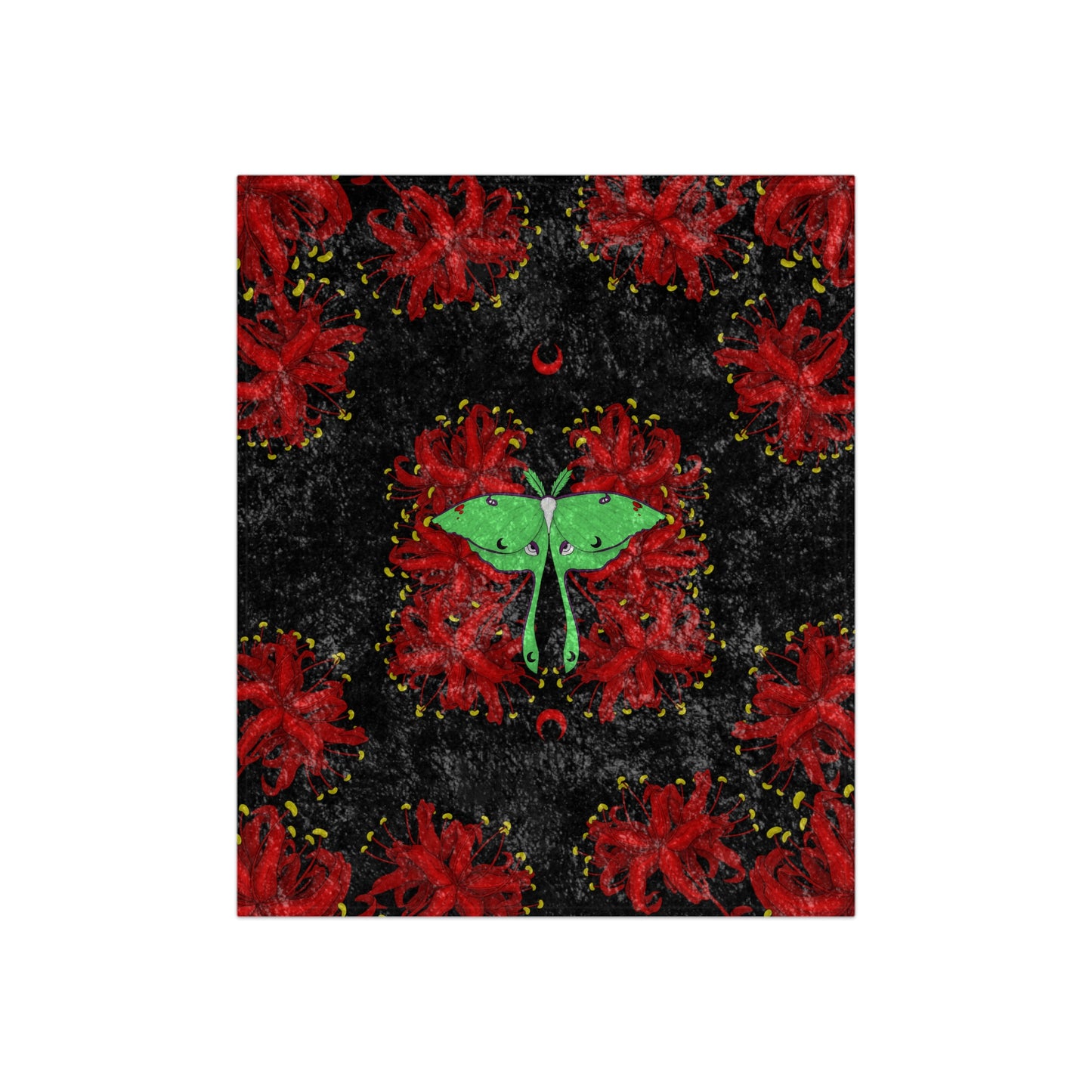 Lunar Moth Crushed Velvet Blanket