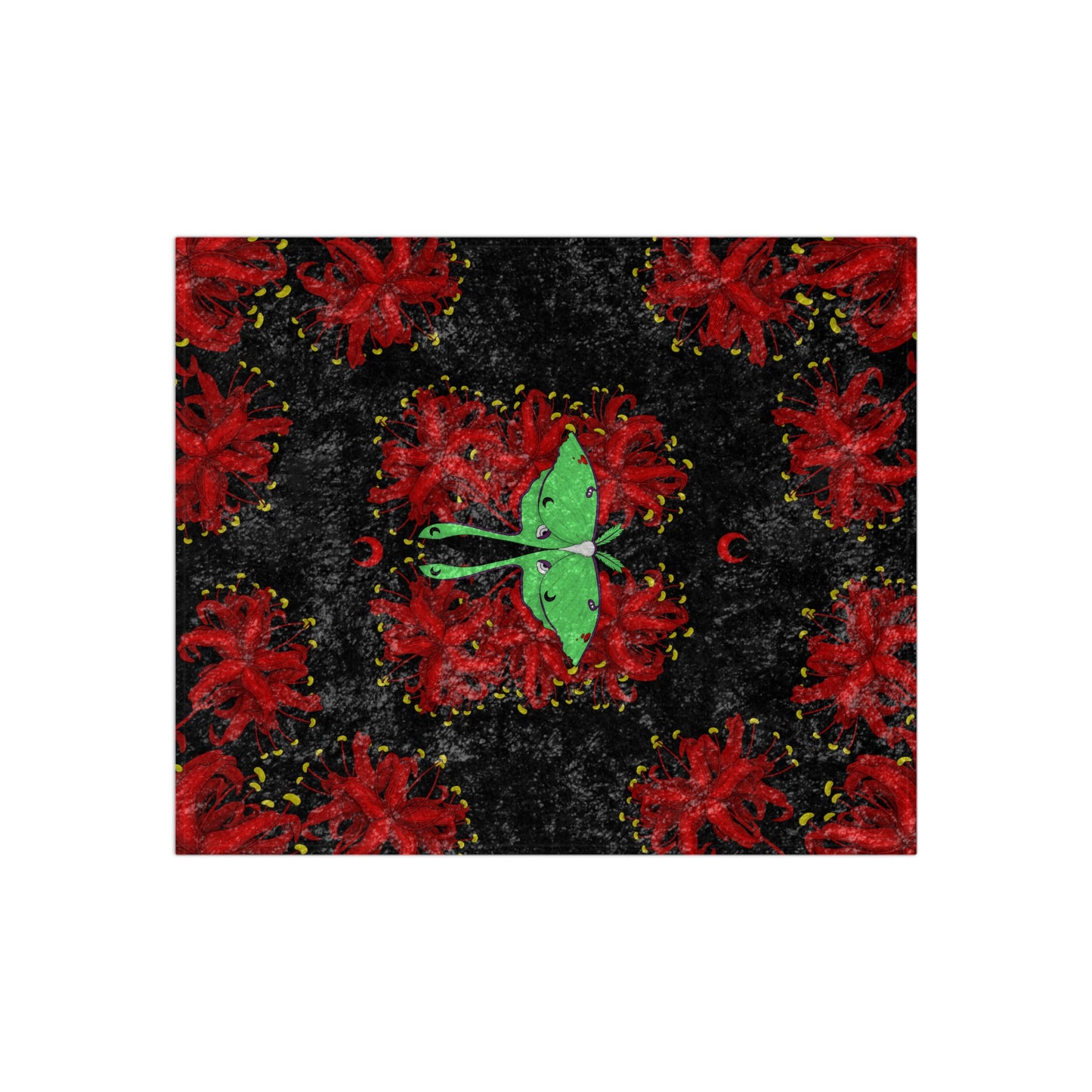 Lunar Moth Crushed Velvet Blanket
