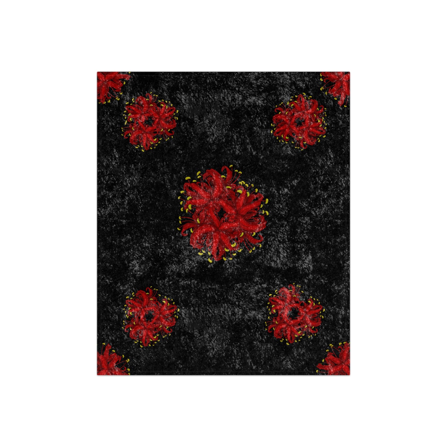 Spider Lily Crushed Velvet Blanket