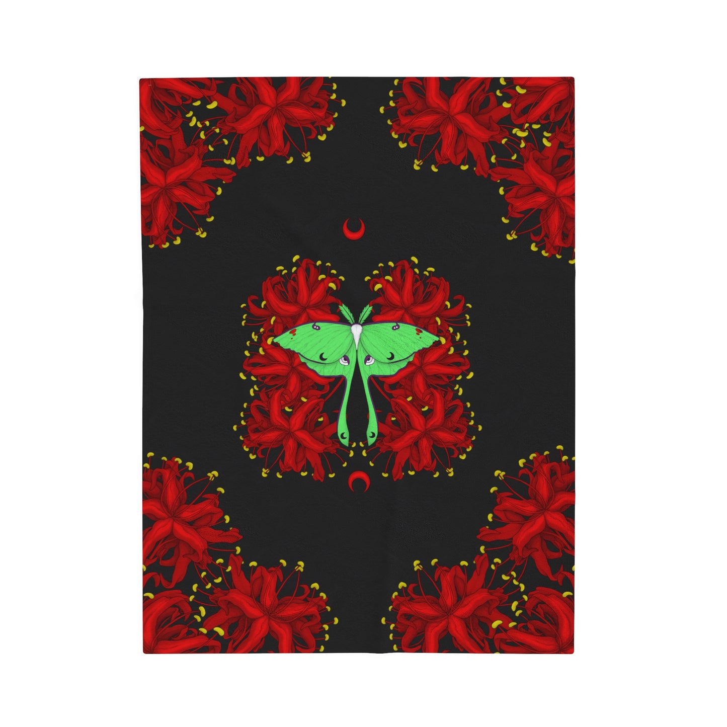 Lunar Moth Velveteen Plush Blanket
