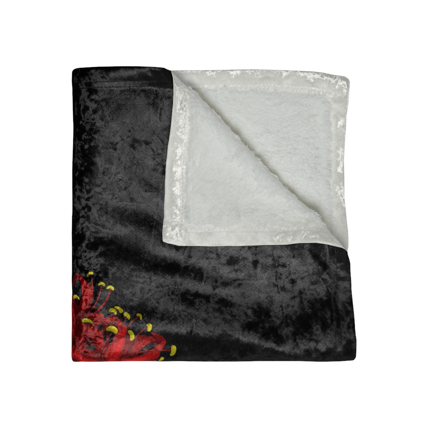 Spider Lily Crushed Velvet Blanket